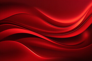 Poster - Abstract red background with flowing waves, Generative AI	