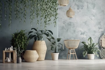 Wall Mural - fictitious room plant. Generative AI