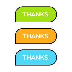 Canvas Print - Set of Thanks Speech Bubbles