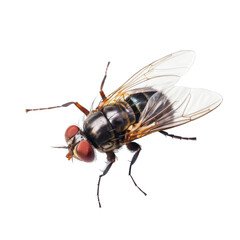 top view of fly , isolated on transparent background cutout , generative ai