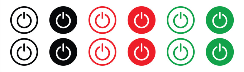 Poster - power on off icon set. shutdown icon symbol sign collections, vector illustration	
