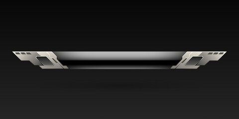 Wall Mural - futuristic metallic silver border lower third game interface screen title banner