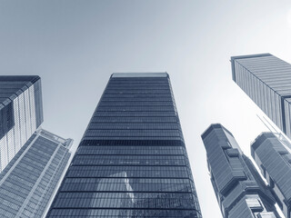 Aufkleber - Exterior of modern office building in downtown district of Hong Kong city. Architecture abstract background