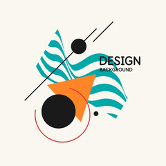 Poster - Composition with geometric shapes. Abstract background for design. Trendy stylish graphics