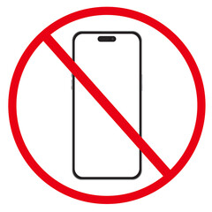 Wall Mural - do not use smartphone sign on white transparent background, Vector illustration 
