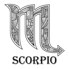Wall Mural - hand drawn of scorpions in zentangle style