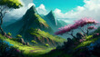 © View Stock - Beautiful landscape illustration