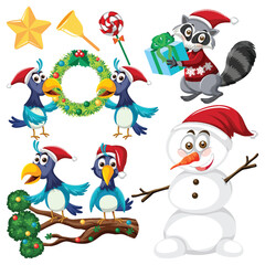 Wall Mural - set of christmas element