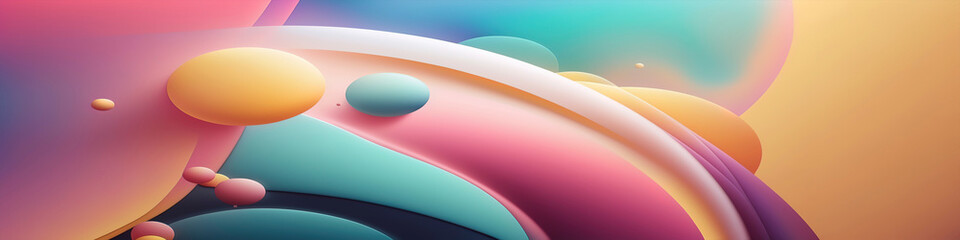 Wall Mural - expansive abstract wallpaper in soft pastel nuances