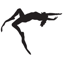 Silhouette of free diver icon vector illustration