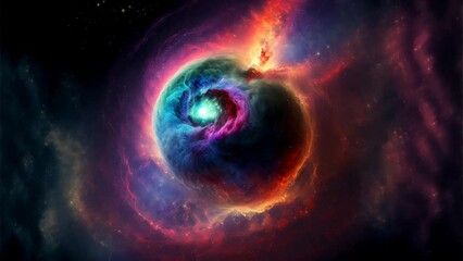 Wall Mural - space and glowing nebula background. motion.