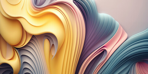 Wall Mural - Abstract Panoramic Wallpaper with a Tranquil Pastel Palette,Vast Abstract Pastel Colored Wallpaper Panorama