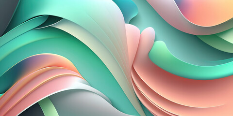Wall Mural - Broad Abstract Wallpaper with Gentle Pastel Color Palette