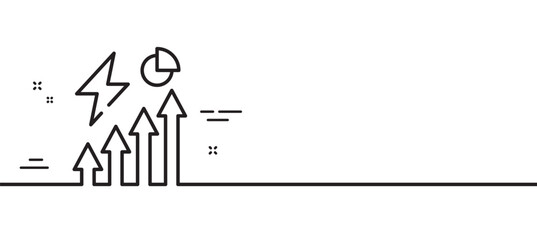 Poster - electricity consumption line icon. electric power price inflation sign. energy crisis symbol. minima
