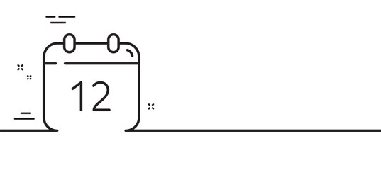 Poster - annual calendar line icon. date reminder sign. year planner symbol. minimal line illustration backgr