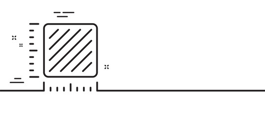Poster - Square meter line icon. Room area dimension sign. Territory measurement symbol. Minimal line illustration background. Square meter line icon pattern banner. White web template concept. Vector