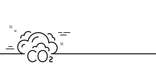 Poster - co2 gas line icon. carbon dioxide emissions sign. exhaust reduction symbol. minimal line illustratio