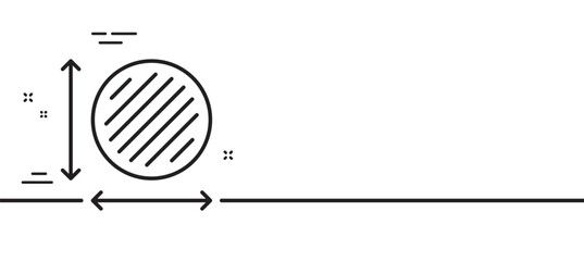 Poster - Circle area line icon. Territory dimension sign. Round lap measurement symbol. Minimal line illustration background. Circle area line icon pattern banner. White web template concept. Vector