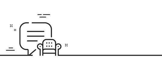 Poster - lounge place line icon. furniture info sign. interior armchair symbol. minimal line illustration bac