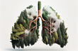 Green Lung illustration for a better World , non smoking better health , world