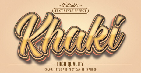 Poster - Editable text style effect - Khaki text style theme.