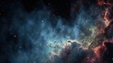 Fototapeta Sypialnia - Stars in deep space surrounded by a nebula. Generative AI