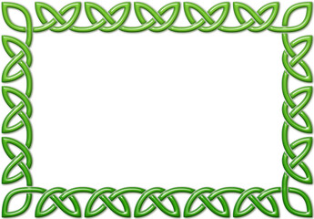 Wall Mural - Simple Celtic frame, green. Linear border made with Celtic knots for use in designs for St. Patrick's Day.