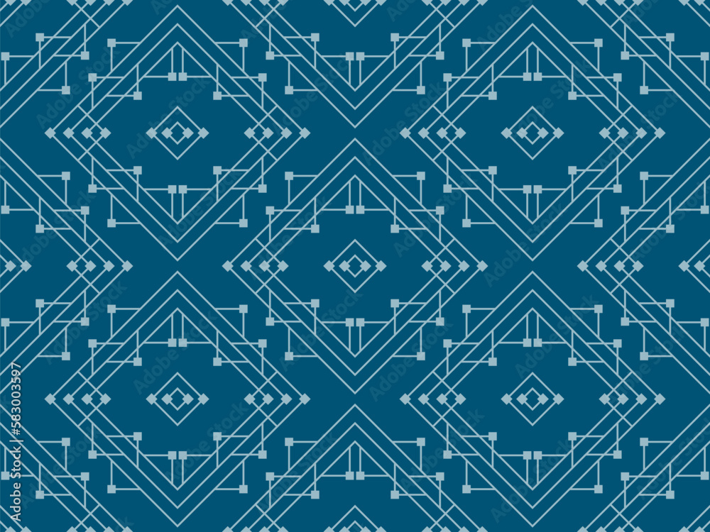 Line art seamless pattern in classic style. Vintage geometric linear ...