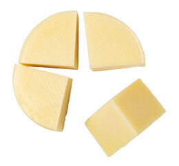 Canvas Print - Smoked natural cheese on transparent background. png file