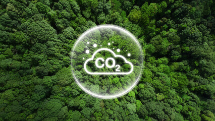 Wall Mural - reduce co2 emissions to limit climate change and global warming.