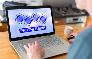Wall Mural - Partnership concept on a laptop