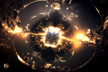metaphysical simulated dimension of consciousness exploding - quantum energy abstract universe