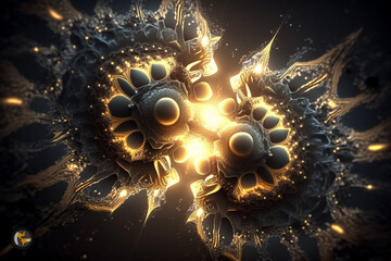 Wall Mural - metaphysical simulated dimension of consciousness exploding - quantum energy abstract universe