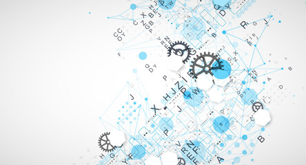 Aufkleber - Abstract technology concept. Circuit board, color background.
