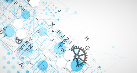 Aufkleber - Abstract technology concept. Circuit board, color background.