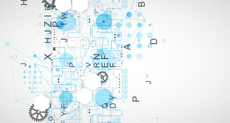 Aufkleber - Abstract technology concept. Circuit board, color background.