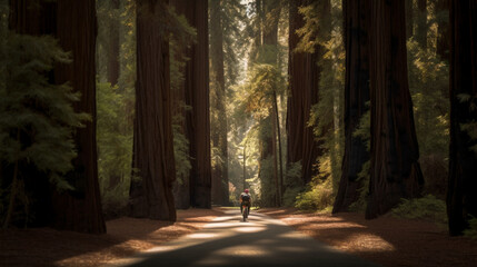 Poster - A person riding a bicycle backwards through Generative AI 