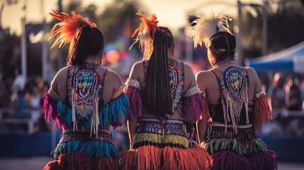 Wall Mural - Colorful skirts fly during traditional Mexican dancing. Generative AI