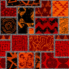 Poster - Vector ethnic tribal pattern. Seamless art image.