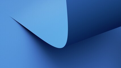 Wall Mural - 3d render, abstract blue background, modern minimalist wallpaper with curvy shape