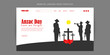 Vector illustration of Anzac Day Website landing page banner mockup Template