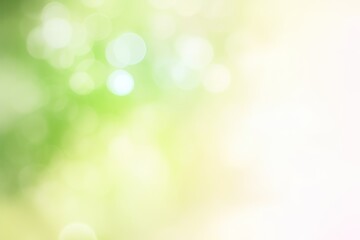 spring and summer light green bokeh background, glowing nature