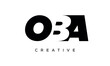 OBA letters negative space logo design. creative typography monogram vector	