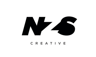 NZS letters negative space logo design. creative typography monogram vector	