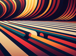 Aufkleber - Abstract background with stripes and lines, ai generation.