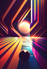 Poster - Abstract colorful background.   Futuristic technology style, ai generation.