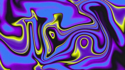 Wall Mural - Colorful abstract psychedelic neon liquid backdrop. Water ink or acrylic paint marbled iridescent vivid texture. Colorful panoramic liquid wave background. Abstract fluid swirl pattern.