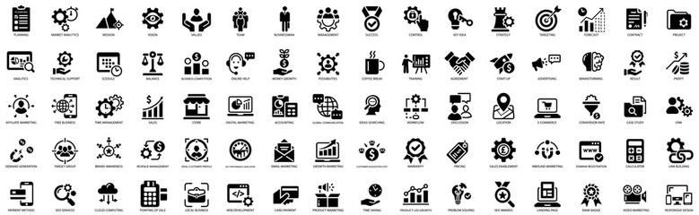 Wall Mural - SEO and promotion icons collection. Business and marketing. Vector illustration