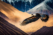 A condor flying over the Andes in winter - generative ai