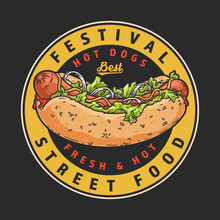 Hot Dogs Festival Colorful Logotype